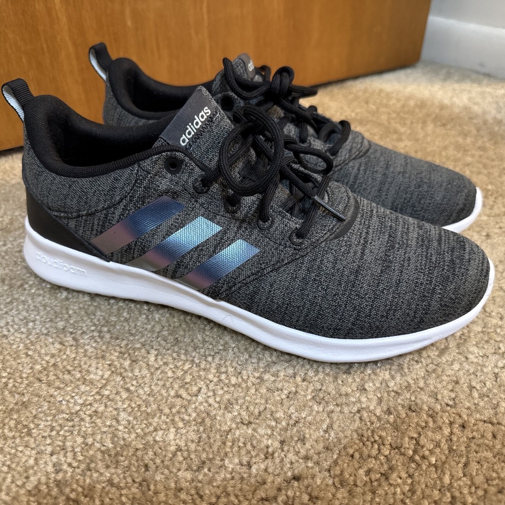 Adidas Cloudfoam Running Shoes 28Y001 Women's Grey Black White Sz 10 Mint